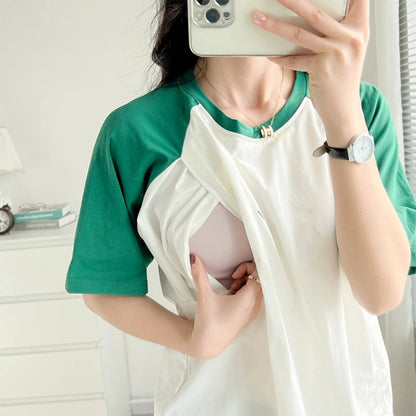 T-shirt-allaitement-vert-ouverture