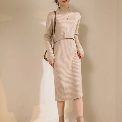 robe-allaitement-hiver-beige