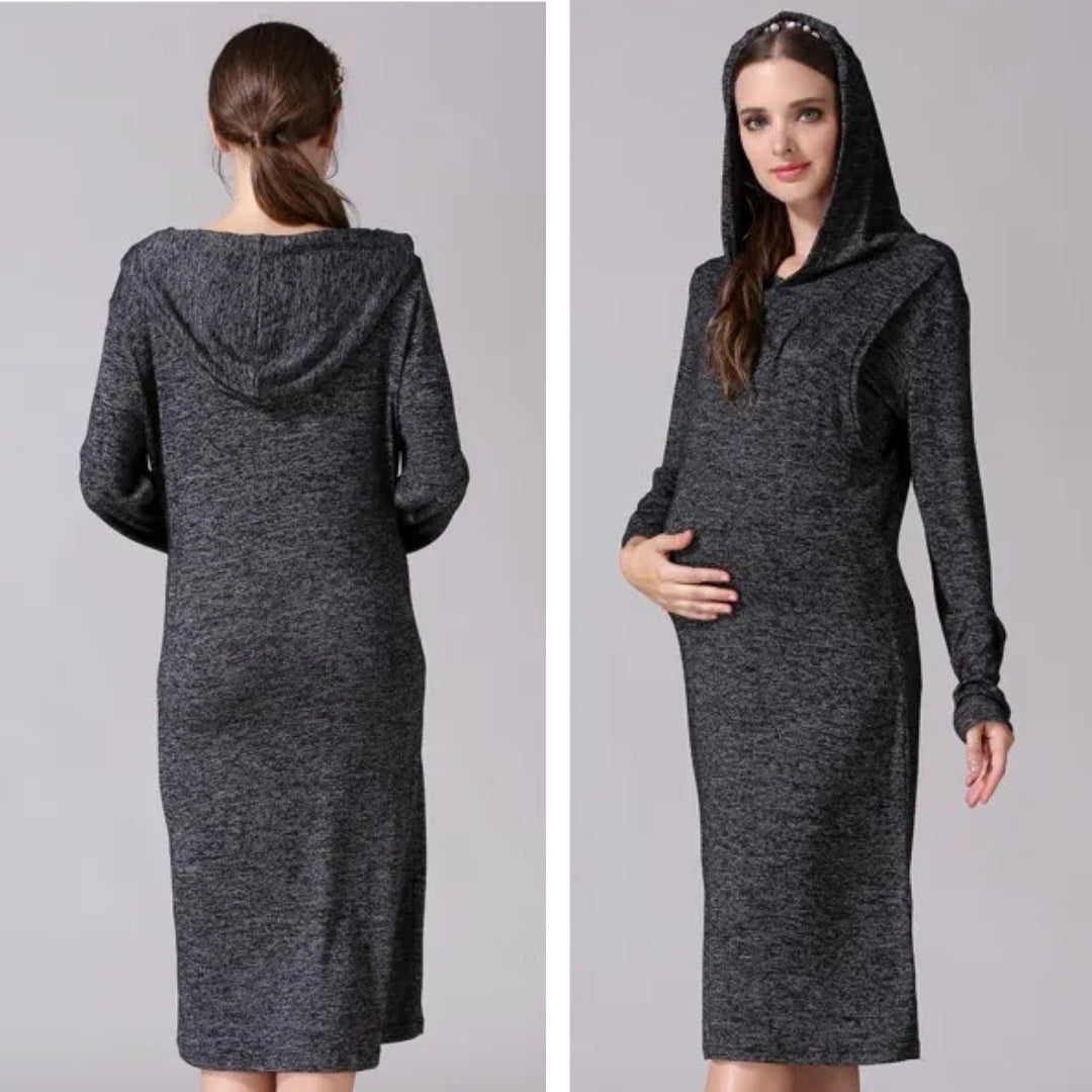 robe-pull-allaitement-devant-dos-gris