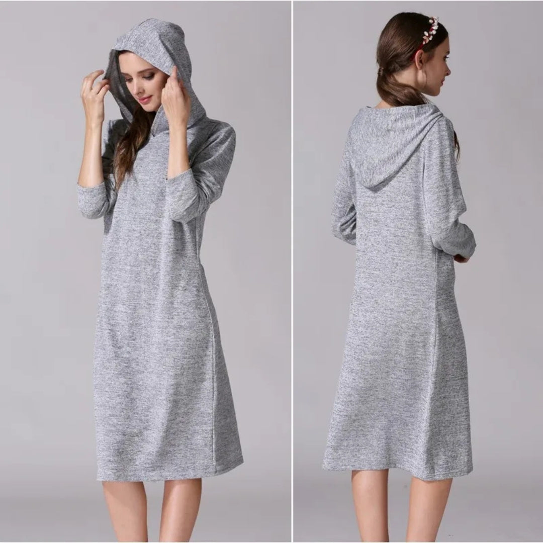 robe-pull-allaitement-gris-clair