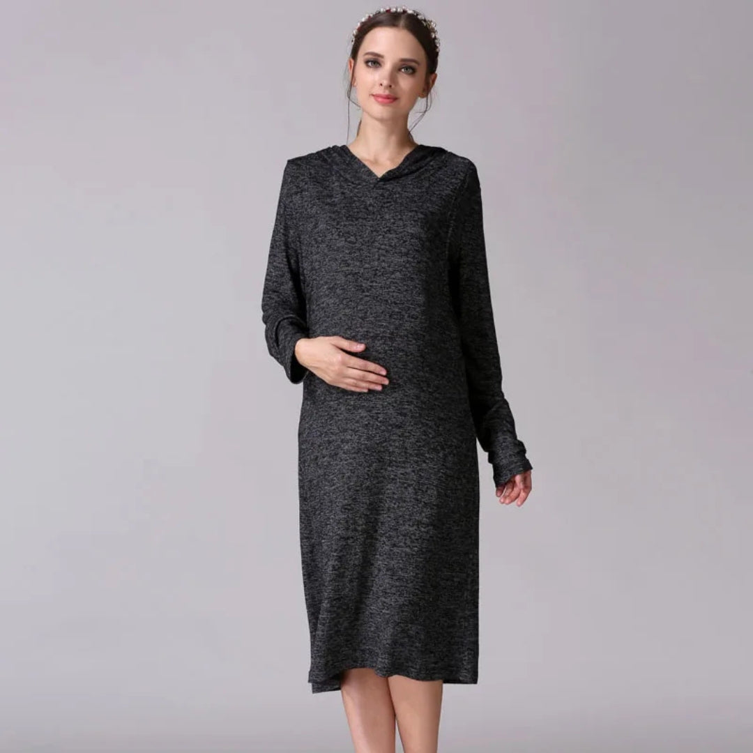 robe-pull-allaitement-gris-fonce